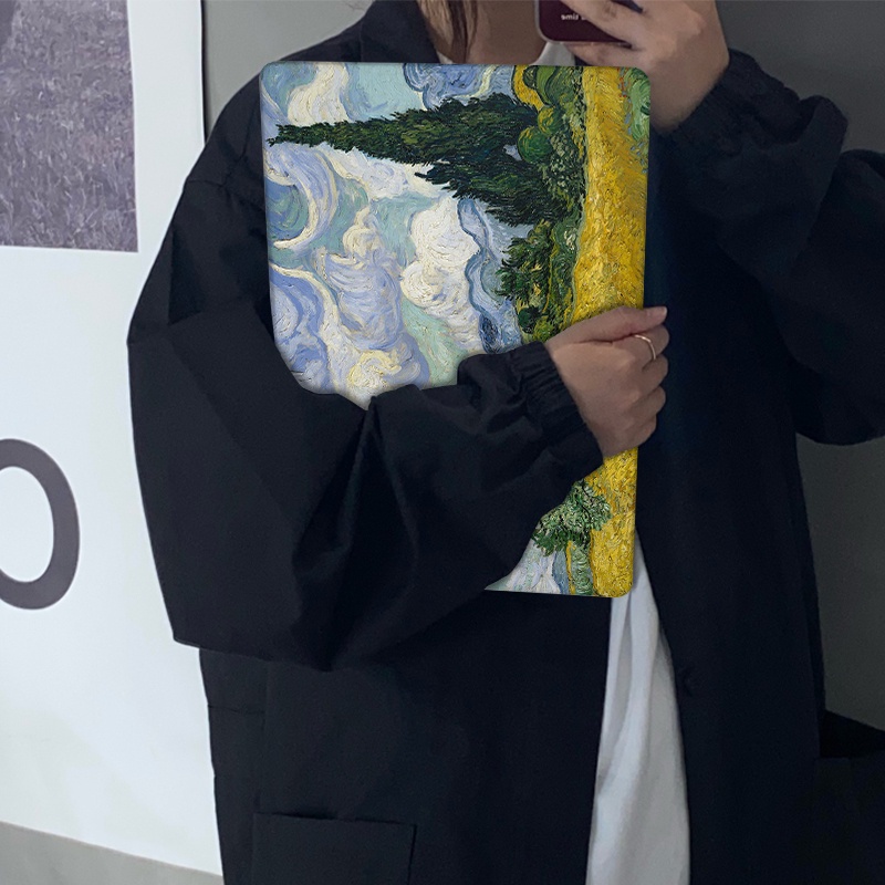 Oil Landscape Painting Case with Keyboard Cover   Dust Plug for 2022 macbook m2 Air13 A2681 2020 M1 Air Pro 13 inch A2338 A2337 A2442 Touch iD Old Air 13 A1466 DMMV