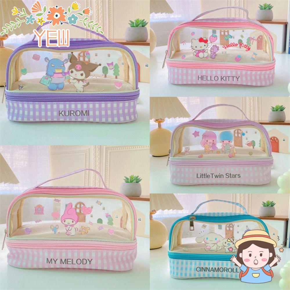 Hộp Đựng Bút Hai Ngăn Sức Chứa Lớn In Họa Tiết Pacha Dog / Kuromi