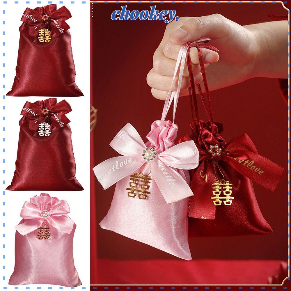 CHOOKEY 10 Túi Dây Rút Đựng Kẹo Sáng Tạo Thời Trang Cho Tiệc Cưới