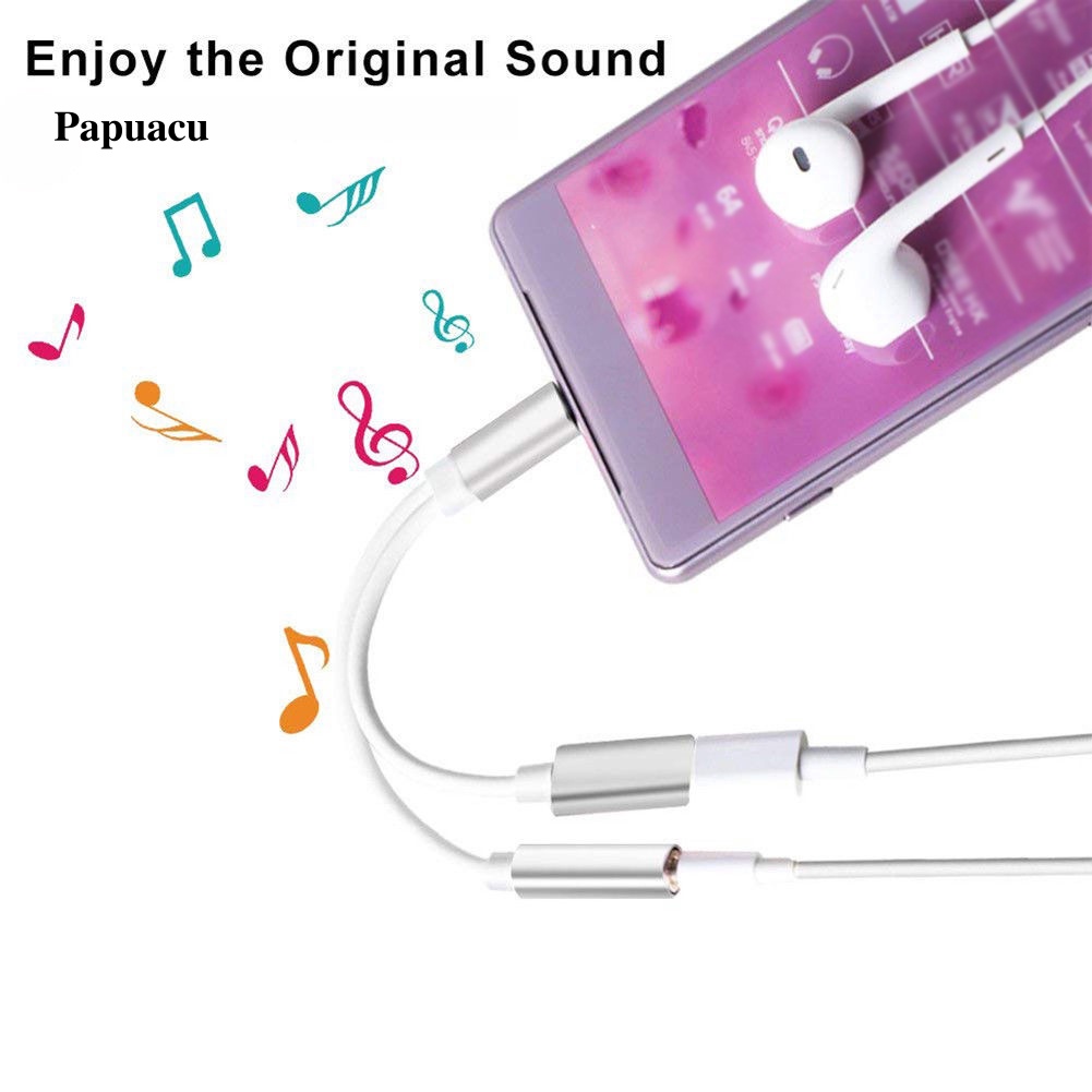 Dây Cáp Âm Thanh Chuyển Đổi Papuacu Doojiey USB Type-C Đầu Đực Sang Đầu Cái 3.5mm