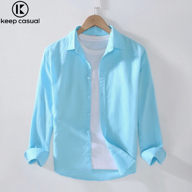 Áo Sơ Mi Cotton Lanh Dài Tay Màu Trắng Phong Cách Doanh Nhân Thời Trang Mùa Hè Hàng Mới Dành Cho Nam