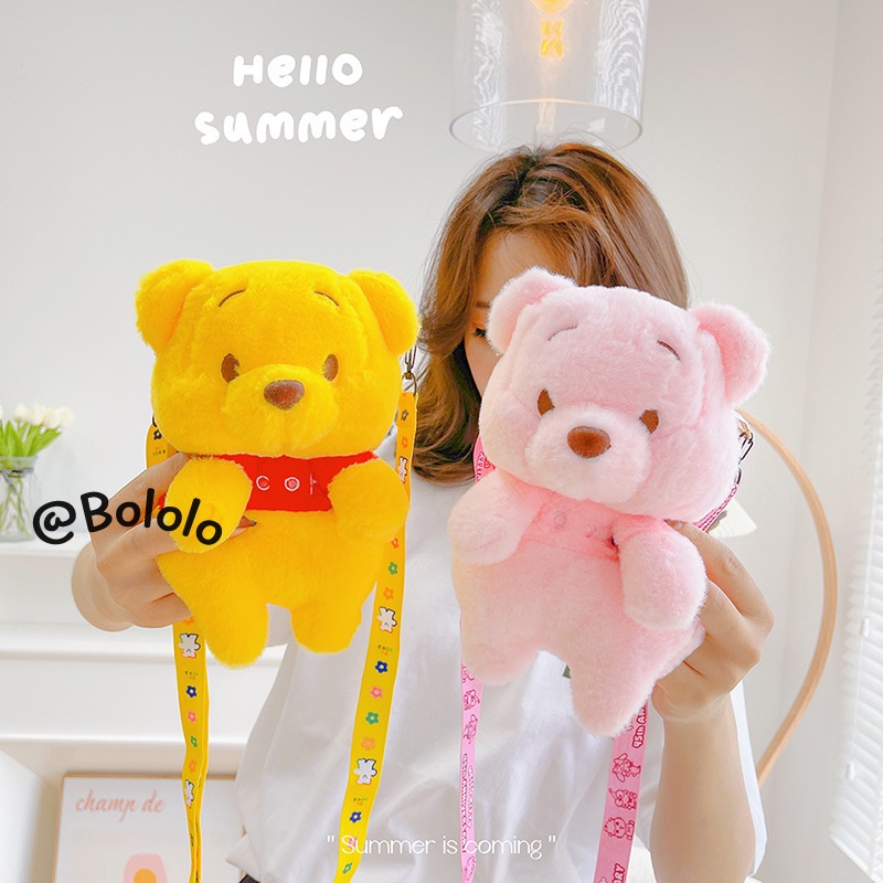 Bololo Túi Đeo Chéo Hình Gấu Bông Mềm Mại Dễ Thương Cho Bé