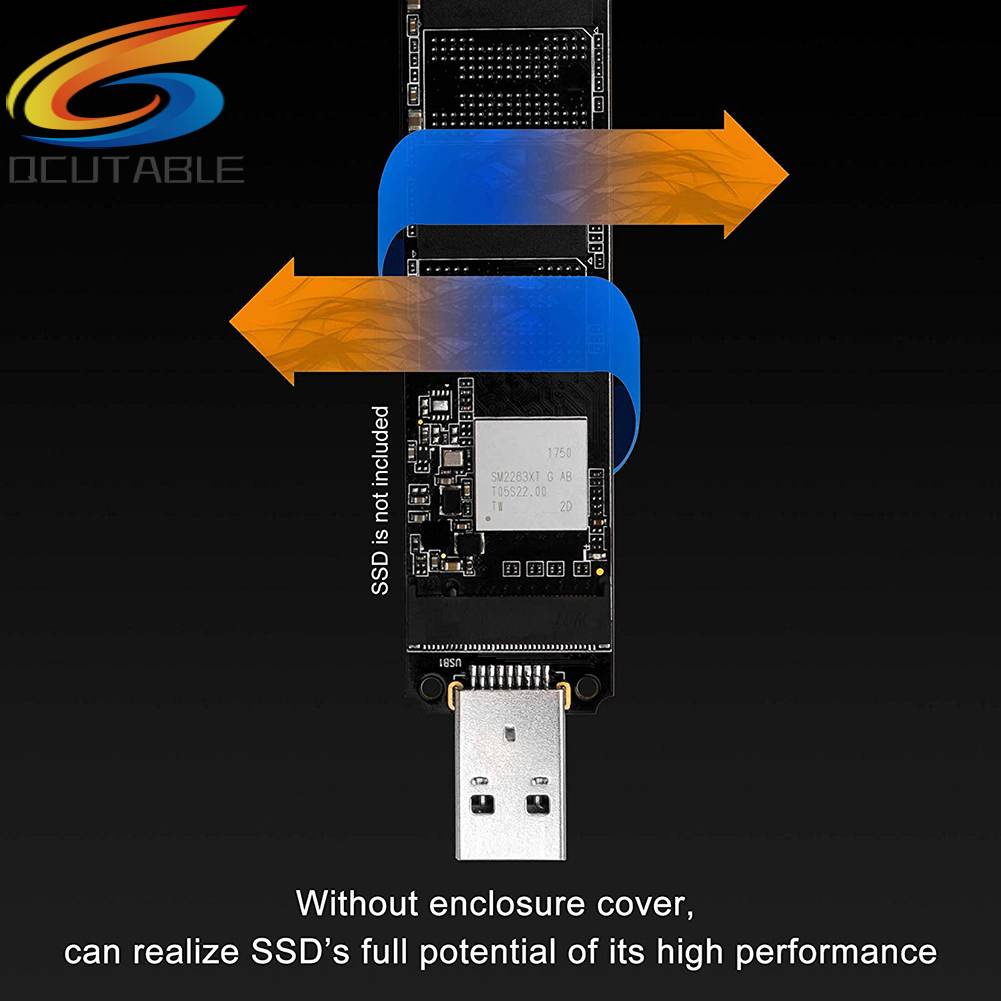 Thẻ Chuyển Đổi NVMe Sang USB 10Gbps M.2 M Key SSD Sang USB 3.1 Gen 2 Type A