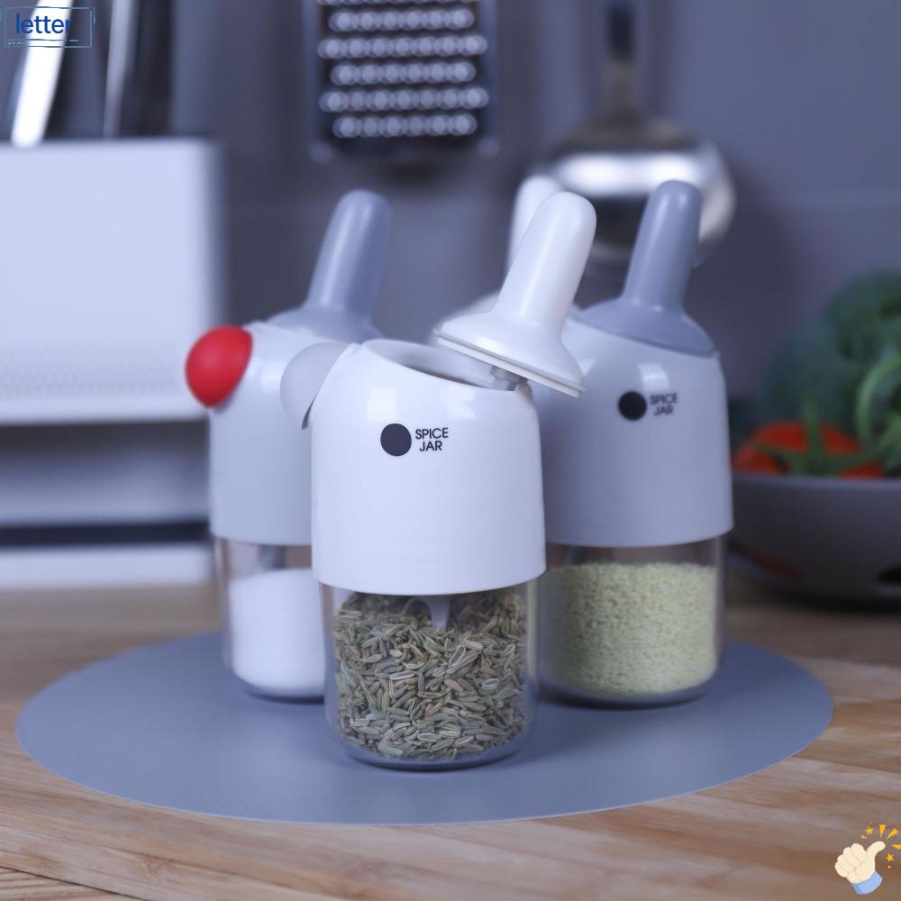 LET Bình Đựng Gia Vị Có Nắp Và Muỗng Đa Năng Chống Ẩm Cho Nhà Bếp