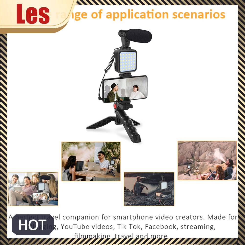Bộ Giá Đỡ Ba Chân + Mic + Đèn LED Hỗ Trợ Quay Video / Chụp Ảnh