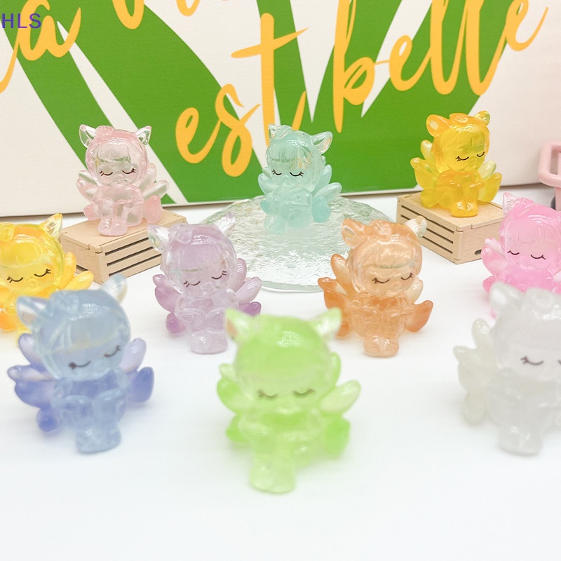 [HLS] Set 2 Tượng Cáo Chín Đuôi Phát Sáng Trong Bóng Tối Mini Bằng Nhựa Resin Trang Trí Tiểu Cảnh / Nhà Búp