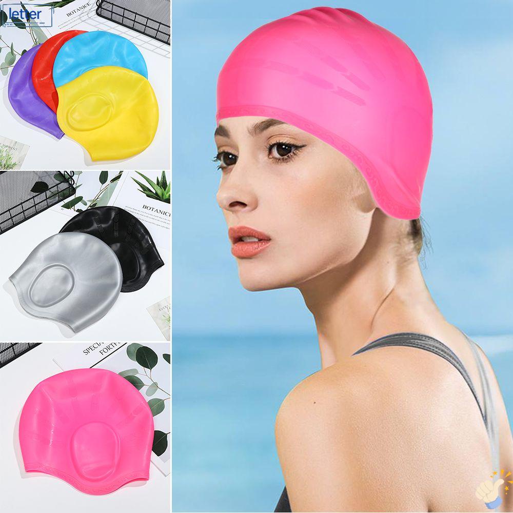 LET Mũ Bơi Silicone Co Giãn Linh Hoạt Chống Thấm Nước Cho Người Lớn
