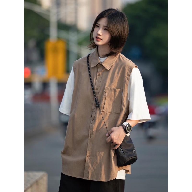 Áo Thun Tay Ngắn Giả Hai Lớp Mẫu Mới 2023 Phong Cách Nhật Bản Thời Trang Mùa Hè Cho Nam