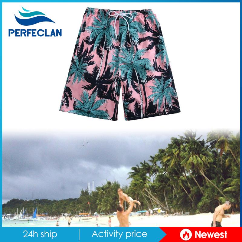 [Perfeclan] Quần Bơi Dáng Rộng Nhanh Khô Không Đường May In Họa Tiết Cho Nam