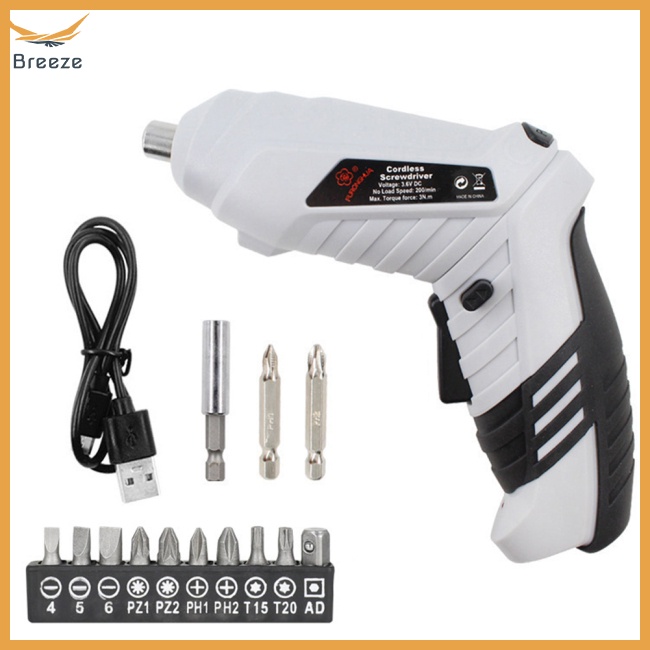 Tua Vít Điện Mini Tự Động Sạc Usb 3.6v Có Đèn Led Chất Lượng Cao