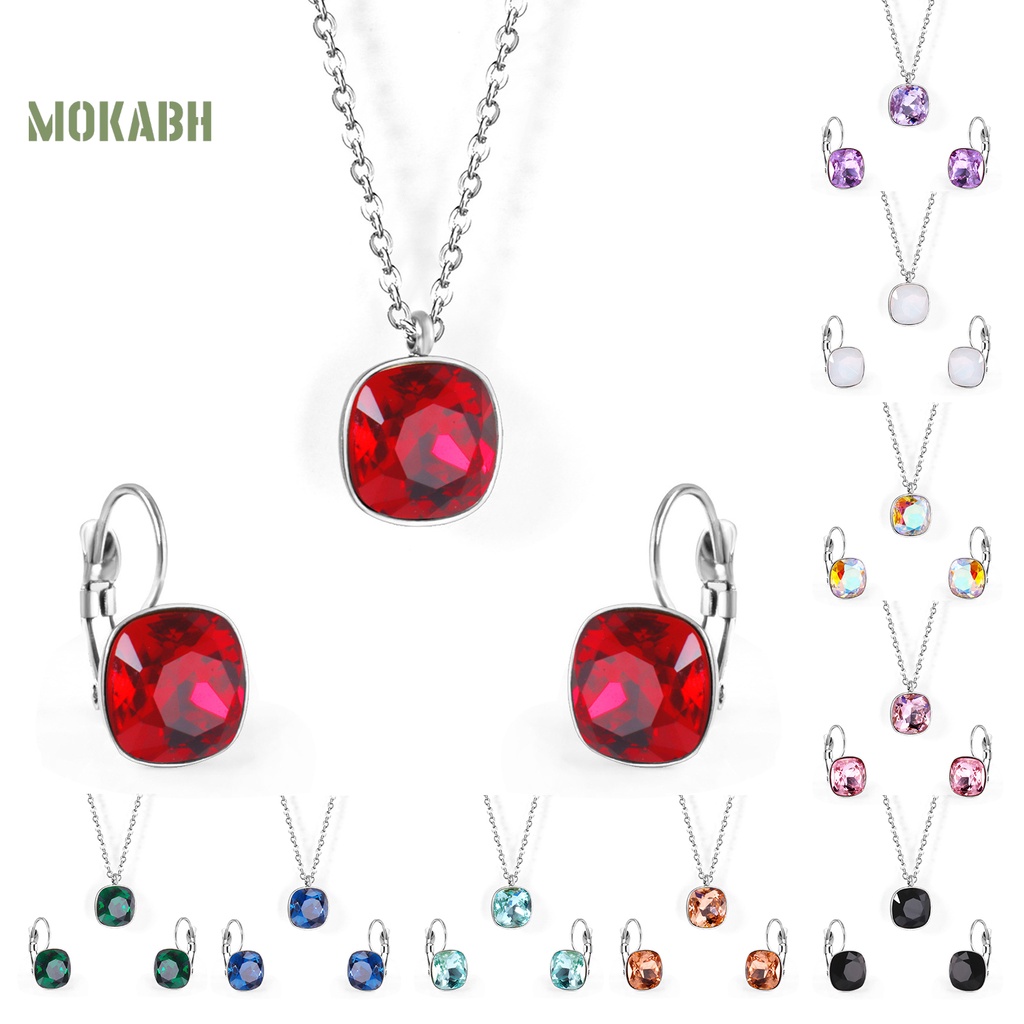 1 Set Vòng cổ + Bông Tai Đính Đá Sang Trọng Cho Nữ