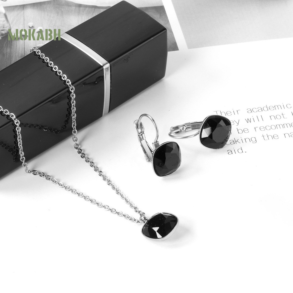 1 Set Vòng cổ + Bông Tai Đính Đá Sang Trọng Cho Nữ