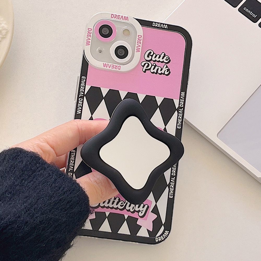 Ốp Điện Thoại TPU Mềm Chống Sốc Có Giá Đỡ Gương Cho IPhone 14 13 12 11 Pro Max X XR 8 7 Plus SE