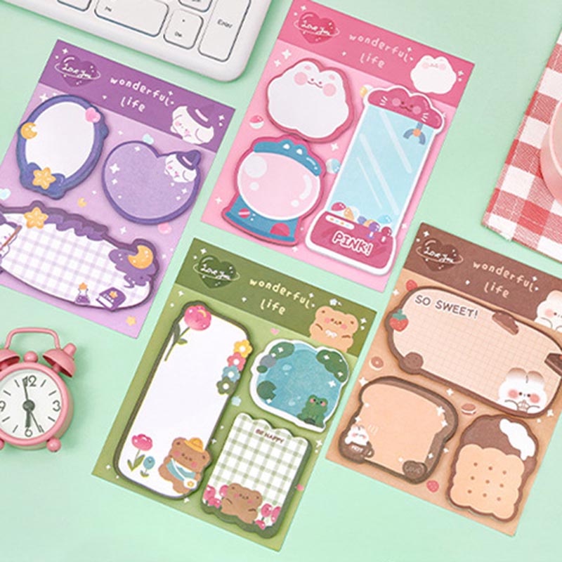 Bộ Giấy Ghi Chú Họa Tiết Dễ Thương Dành Cho Học Sinh