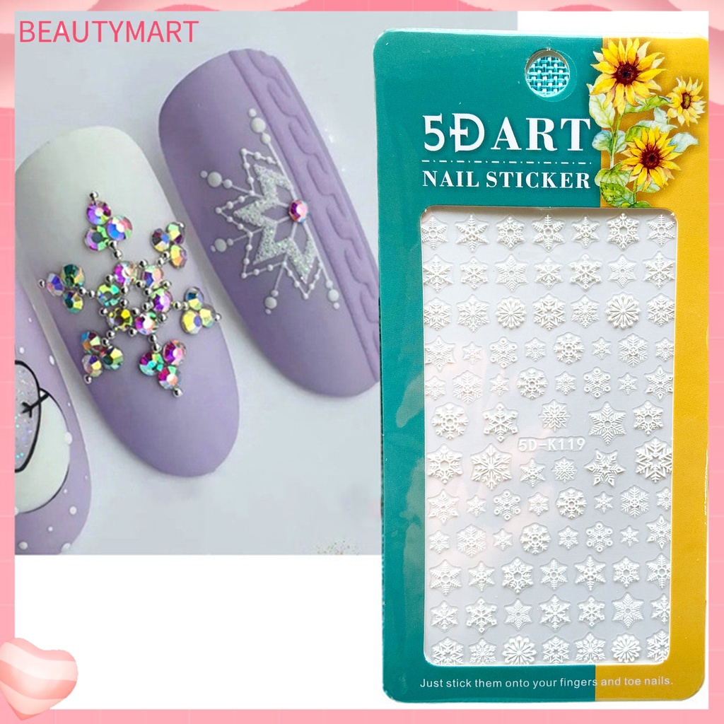 Nhãn Dán Móng Tay Siêu Mỏng Họa Tiết Giáng Sinh Tinh Tế Dính Mạnh Mẽ