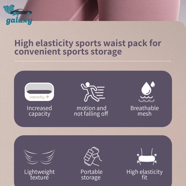 Galaxy Túi Thể Thao Đeo Hông Siêu Nhẹ Thoáng Khí Chống Trượt Cỡ Lớn Đa Năng Cho Nam Nữ