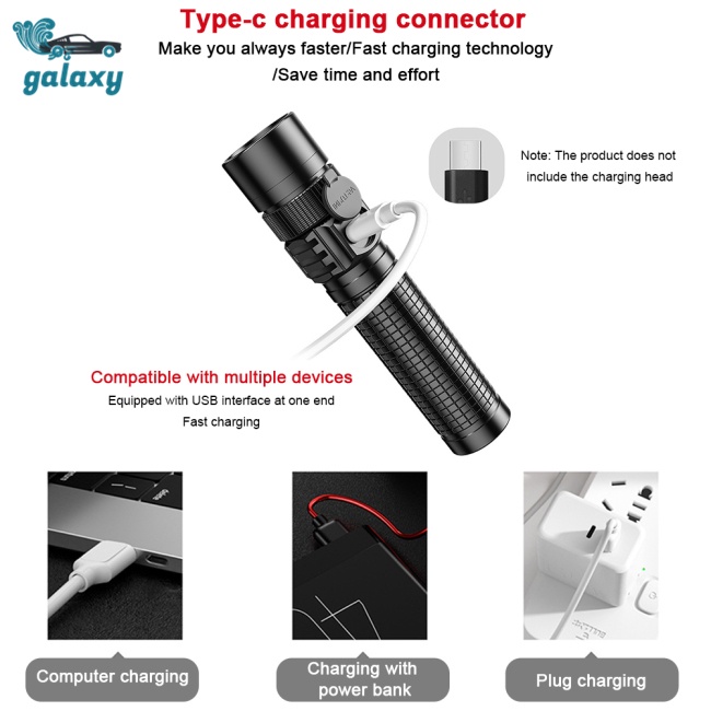 Galaxy Đèn Pin Led Mini Đa Năng Sạc Được