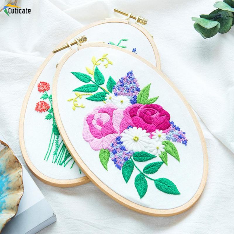 Khung Thêu Thủ Công Bằng Gỗ Tròn 16cm 13.7cm