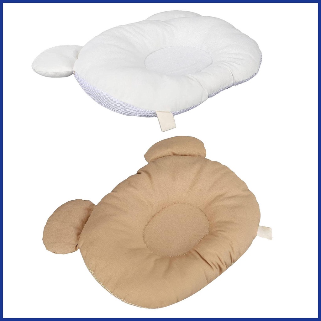 Gối Ngủ Mềm Mại Thoáng Khí Có Thể Giặt Máy Hình Tai Gấu Dễ Thương An Toàn Cho Bé