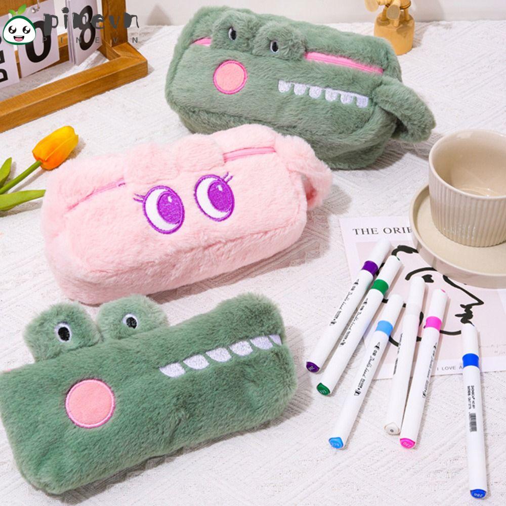 PINEVN Túi Đựng Bút Phối Lông Thời Trang Xinh Xắn