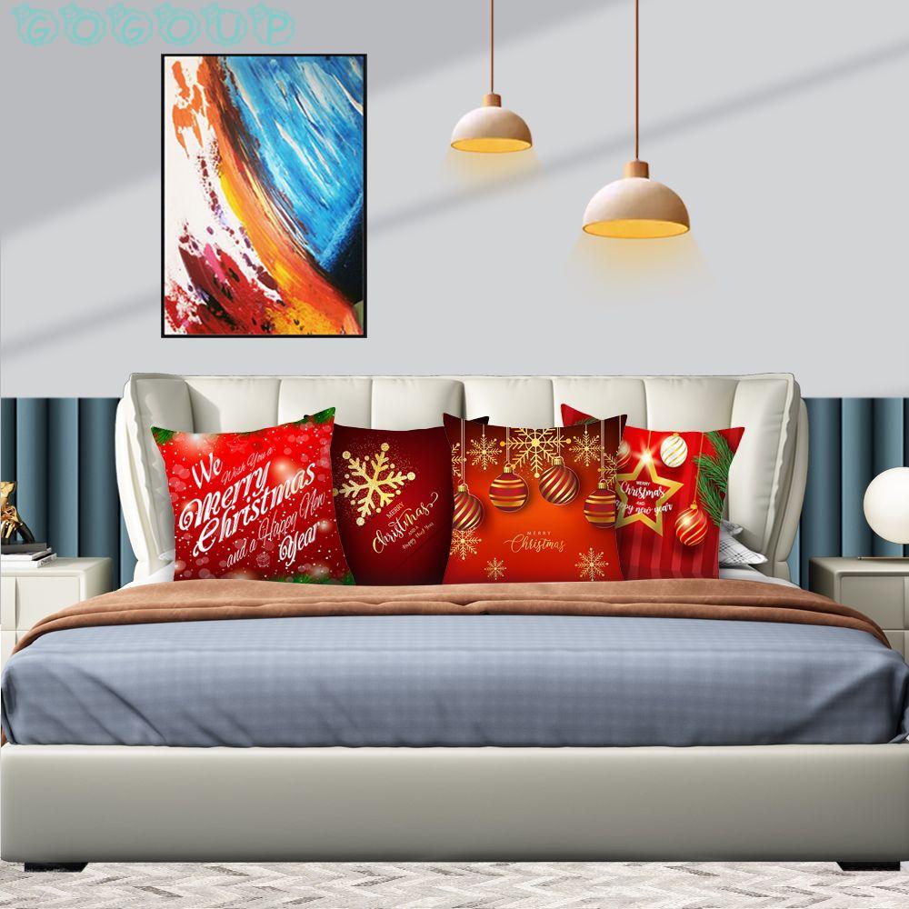 GOGOUP Vỏ Gối Hình Vuông Trang Trí Giáng Sinh Năm Mới