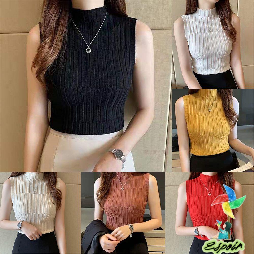 ESPO Áo Croptop Sát Nách Màu Sắc Thanh Lịch Cho Phái Nữ