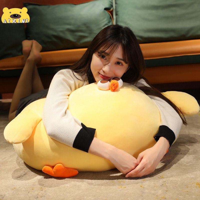 Thú nhồi bông AIXINI hình gà vàng dễ thương mềm mại trang trí phòng ngủ cho bé 65cm