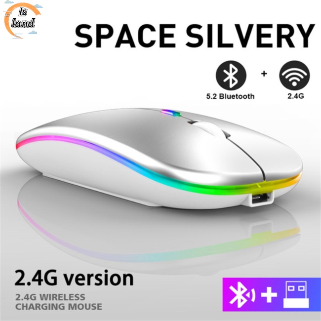 Chuột Bluetooth Không Dây 2.4g Có Đèn Nền Led Rgb Dùng Để Chơi Game