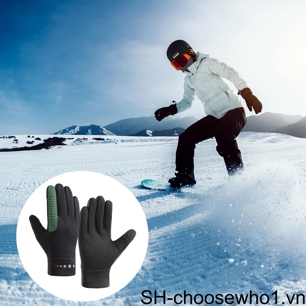 Găng Tay Đi Xe Đạp / Trượt Tuyết Bằng Lông Thỏ Giả Viền Lông Thỏ Nhân Tạo Mềm Mại Dày Dặn Ấm Áp Chống Trượt