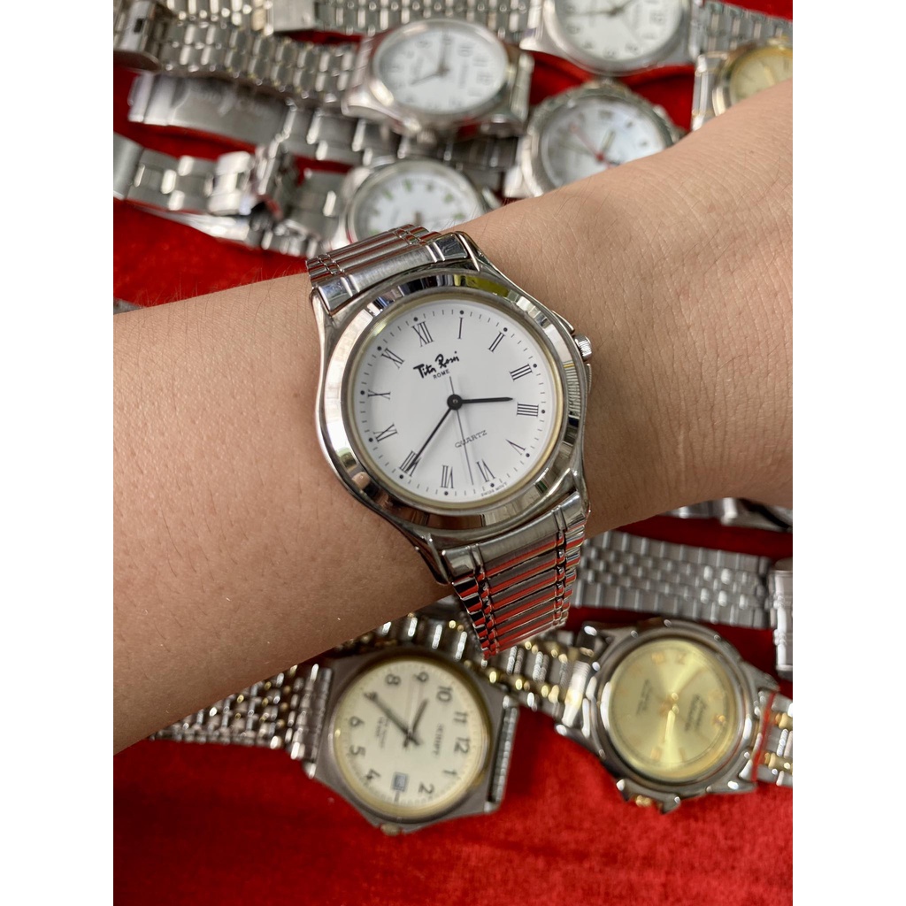 Đồng hồ nữ tay to size 32~38mm, một số nam tay nhỏ đeo được, thép không rĩ sáng bóng 2hand, vintage bãi Nhật