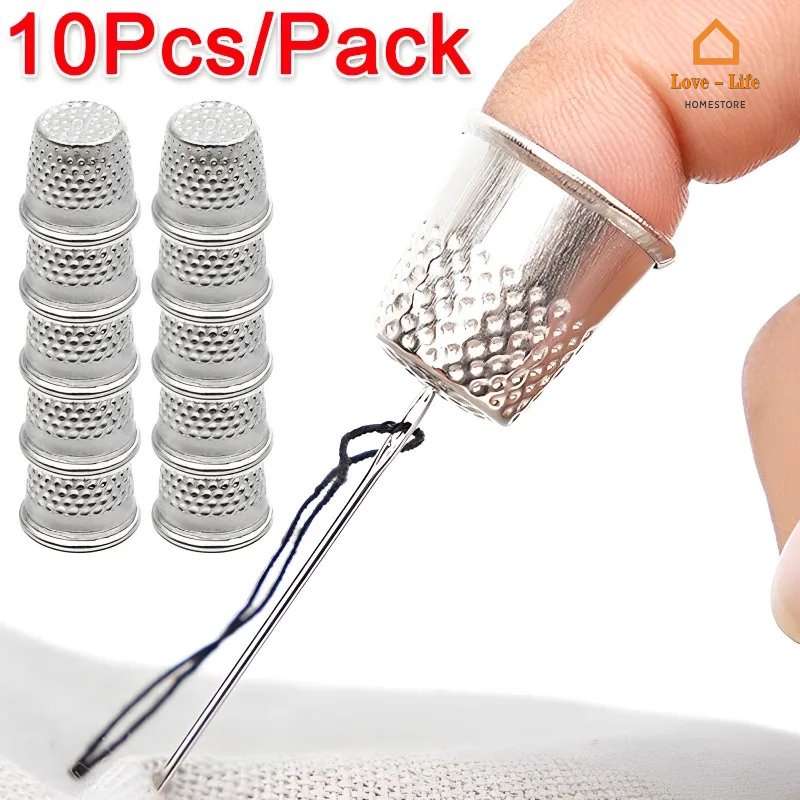 Bộ 10 Vỏ Bọc Bảo Vệ Ngón Tay May Vá Bằng Kim Loại Mini DIY