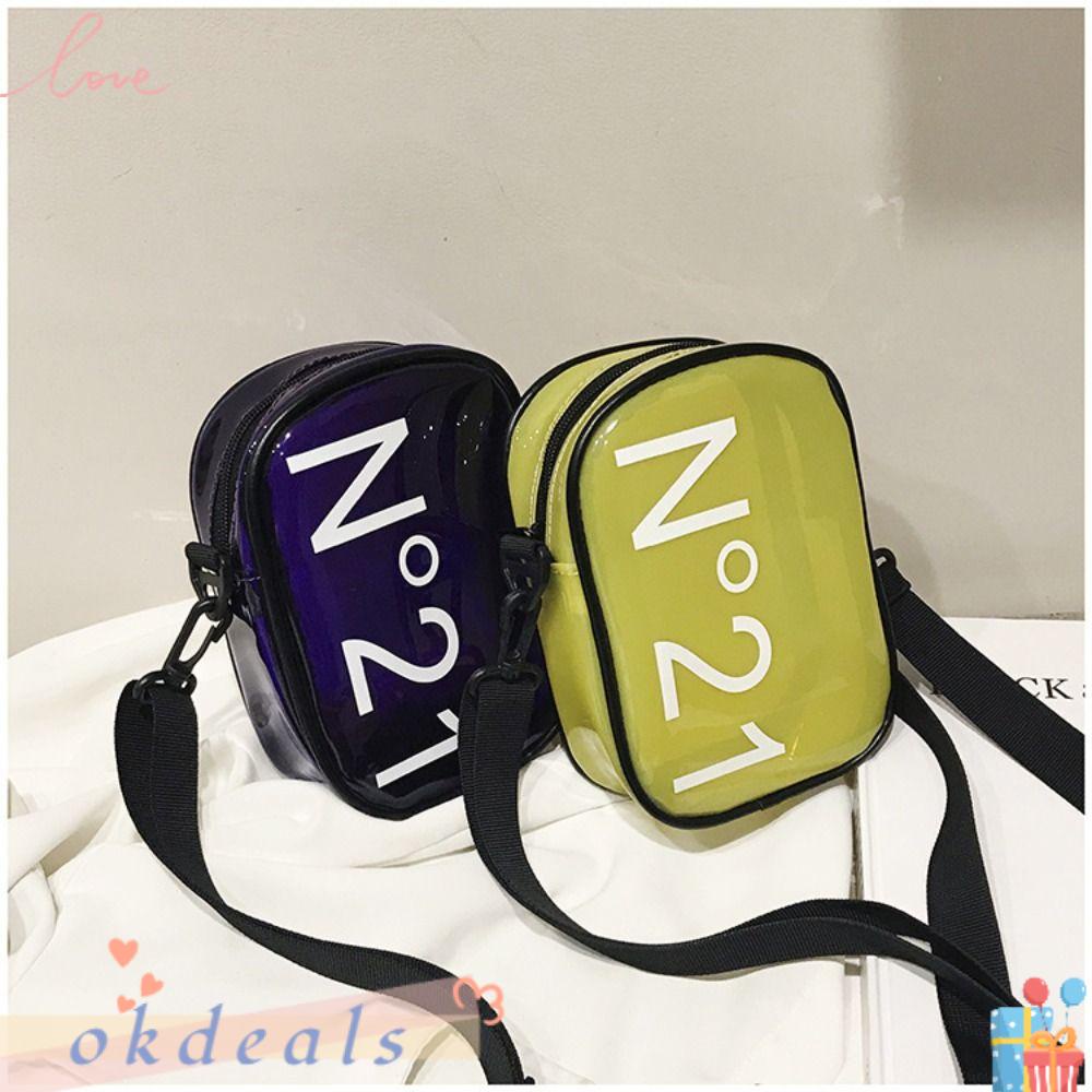 Túi Đeo Chéo Vai Bằng PVC Trong Suốt Màu Laser Thời Trang Dành Cho Nữ