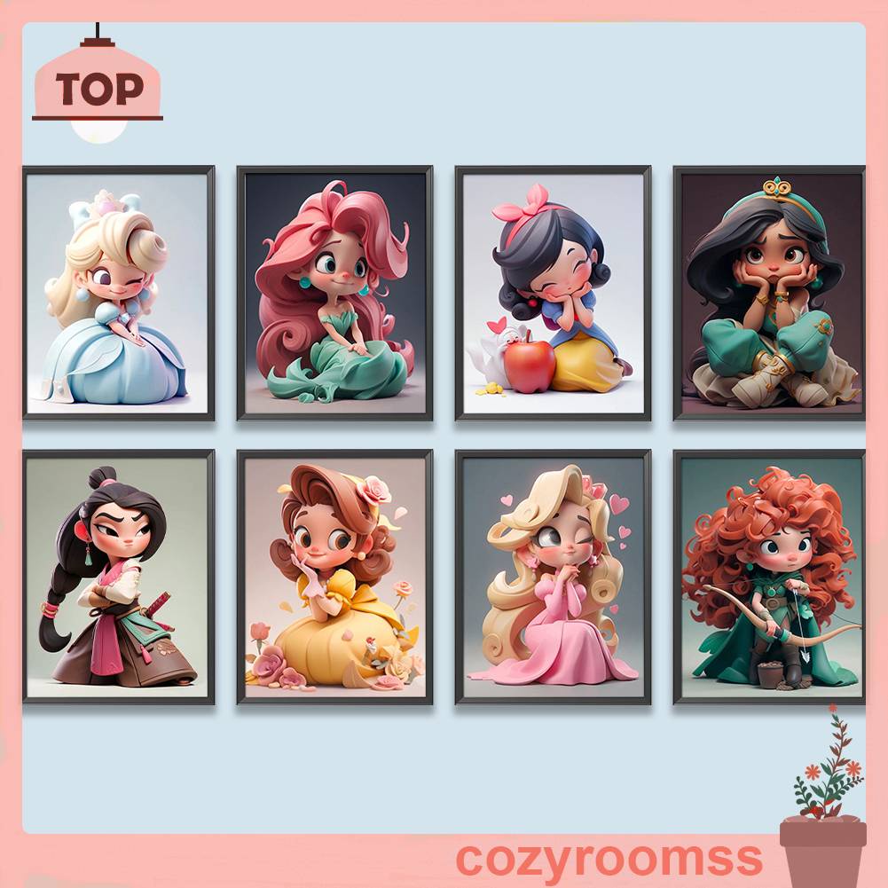 Tranh Đính Đá Kim Cương Toàn Bộ 5D DIY Hình Vẽ Công Chúa