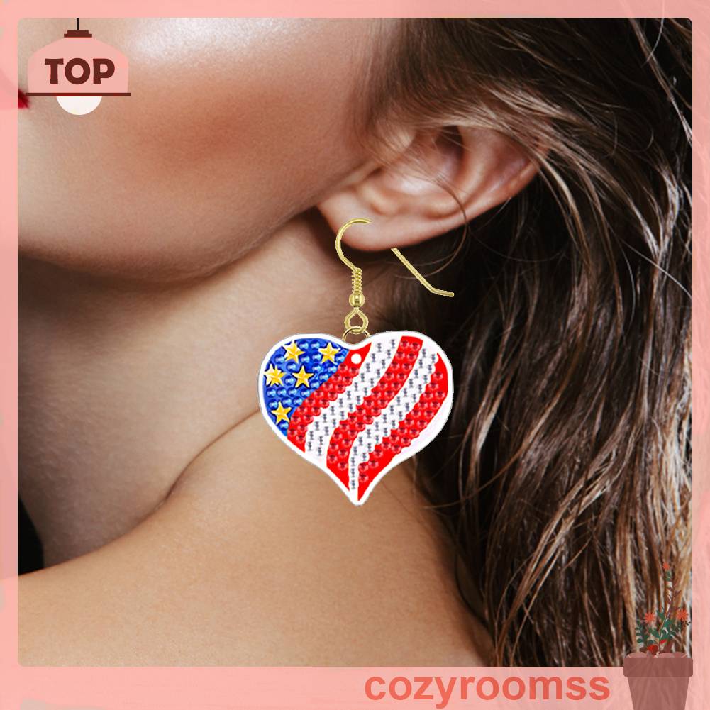 Set 2 Đôi Bông Tai Đính Hạt Kim Cương Giả Hình Dạng Đặc Biệt DIY