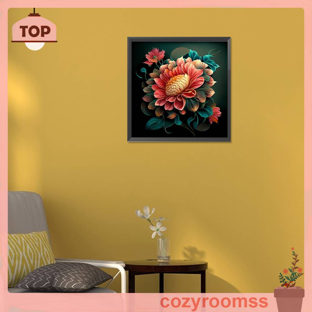 Tranh Đính Đá Kim Cương Toàn Bộ 5D DIY Hình Vẽ Hoa Trang Trí Nhà Cửa