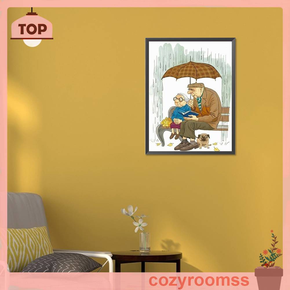 Bộ Tranh Đính Đá 5D Họa Tiết Cặp Đôi Dễ Thương Độc Đáo DIY Dùng Trang Trí Nhà Cửa