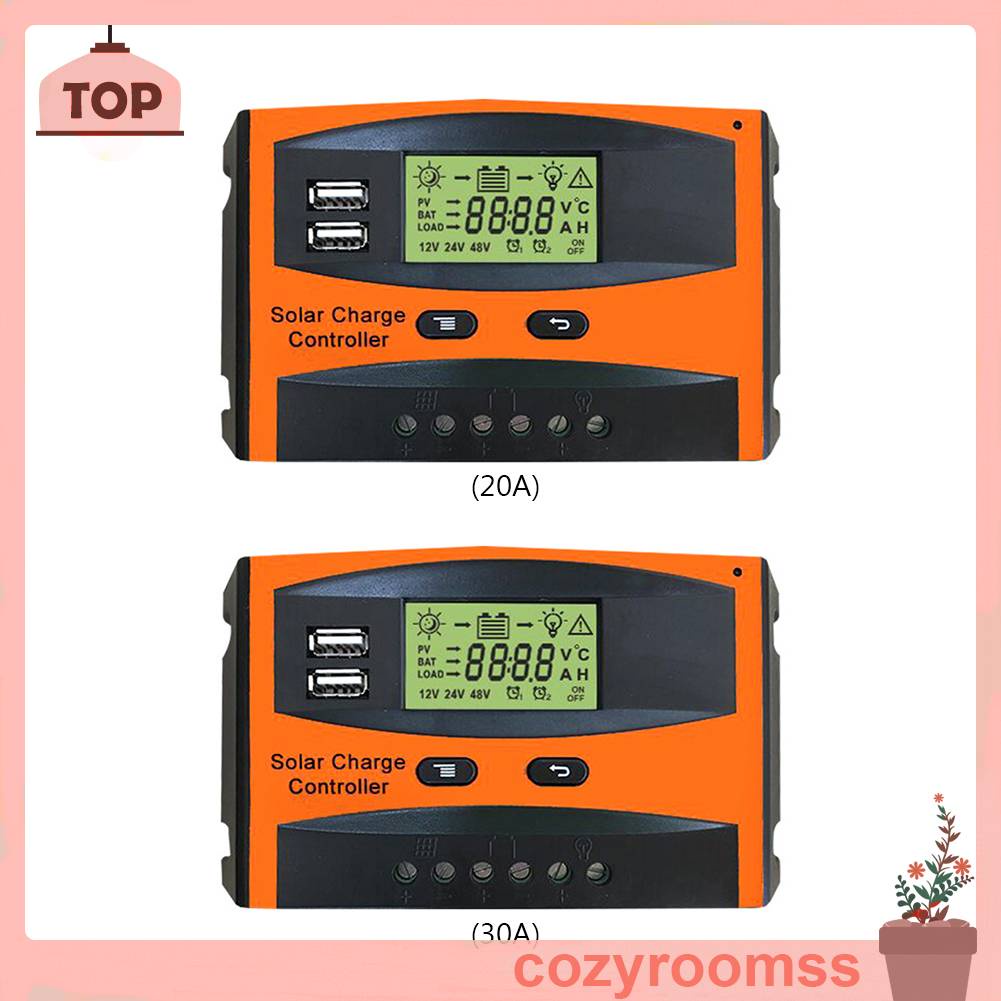 Bộ Điều Khiển Sạc Năng Lượng Mặt Trời 20A 30A 12V 24V PWM