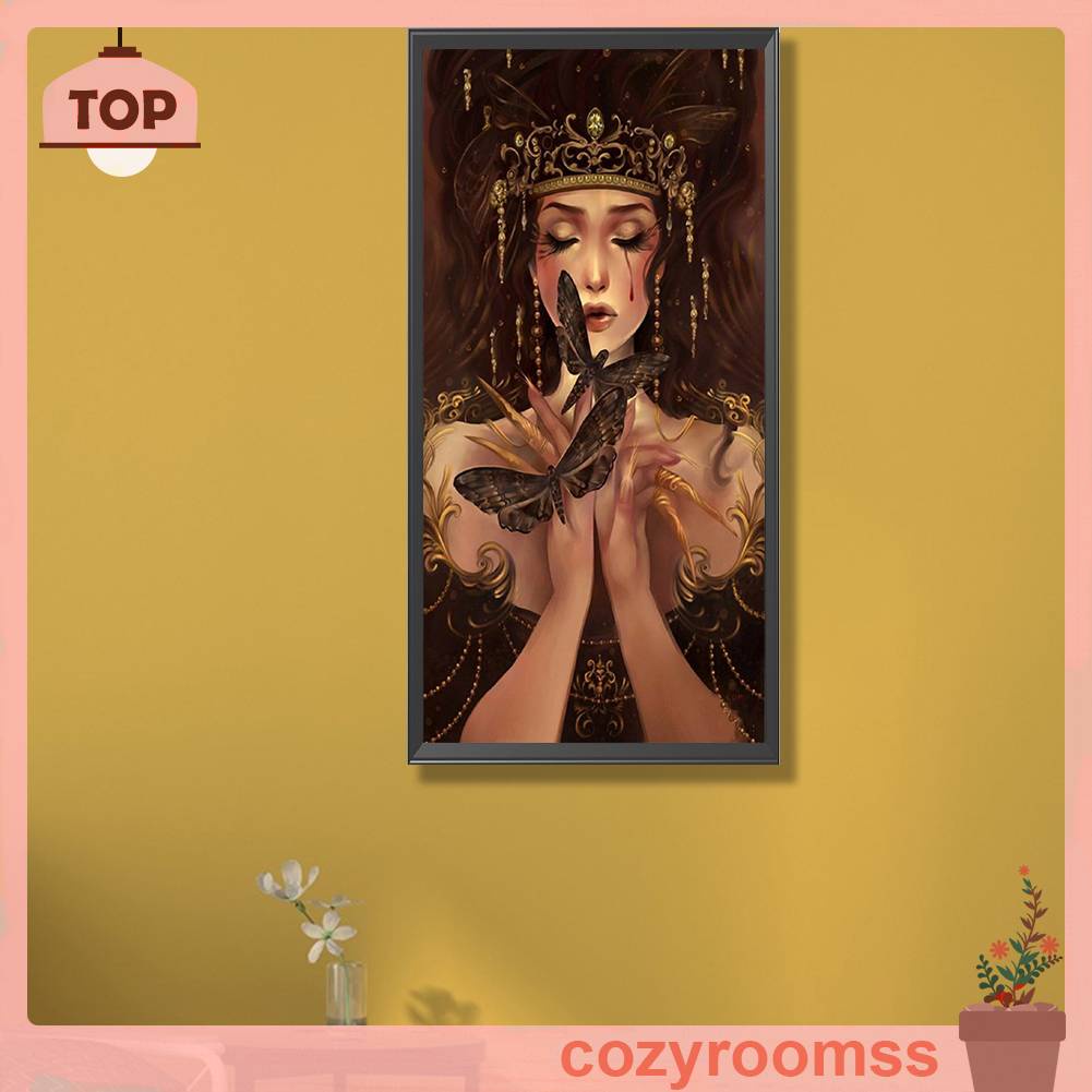 Tranh Đính Đá Kim Cương Toàn Bộ 5D DIY Hình Vẽ Nàng Tiên Bướm