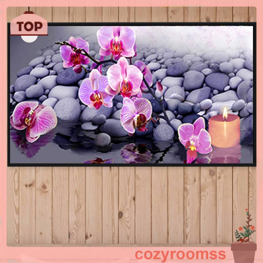 Tranh Đính Đá Kim Cương Toàn Bộ 5D DIY Hình Hoa Lan