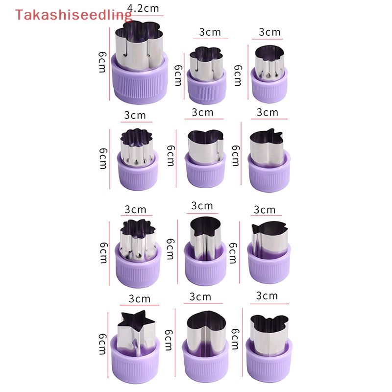 Bộ 12 Dụng Cụ Cắt Rau Củ Quả Bằng Inox Cán Nhựa Chuyên Dùng