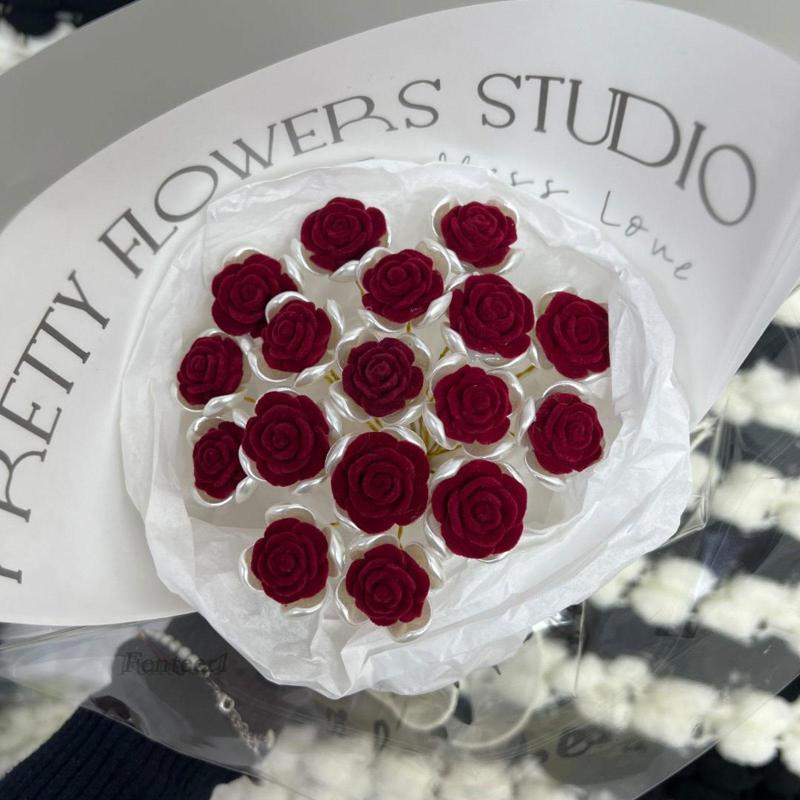 [Fenteer1] Bó 18 Bông Hoa Hồng Đỏ Giả Trang Trí
