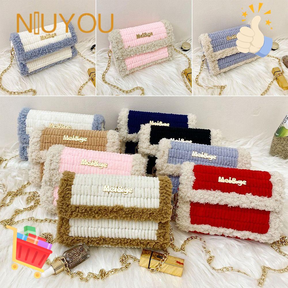 NIUYOU Túi Xách Len Dệt Thủ Công Thiết Kế Dễ Thương Cho Nữ