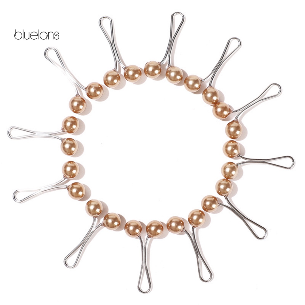 Bộ 12 Kẹp Khăn Choàng Lụa Hình Chữ U Đính Ngọc Trai Nhân Tạo