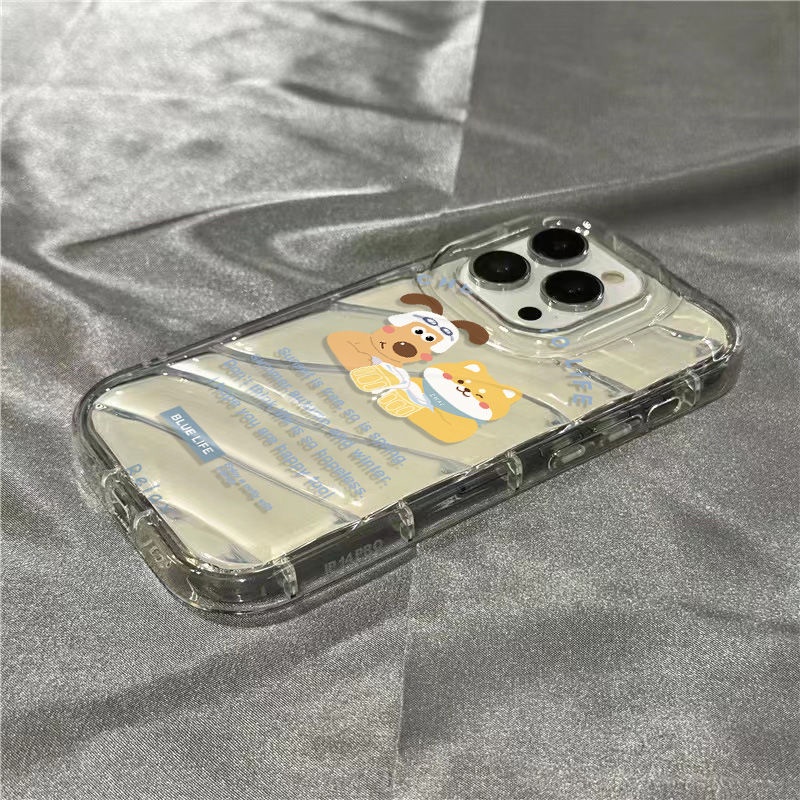Ốp Điện Thoại Mềm Trong Suốt Hình Cún / Mèo Dễ Thương Cho iPhone14promax 1312 / 11 7 / 8plus xr / sins ZP4D