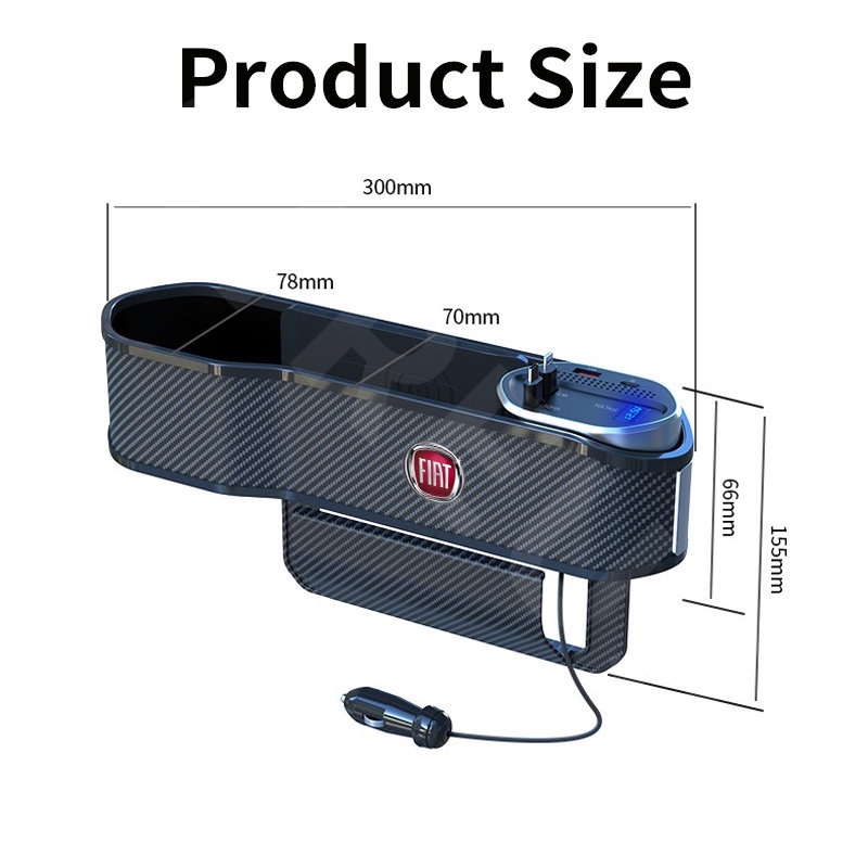 Túi Đựng Đồ Gắn Khe Hở Ghế Ngồi Xe Hơi Fiat Uno Toro 500 Bravo Punto Palio Argo Stilo Strada Mobi