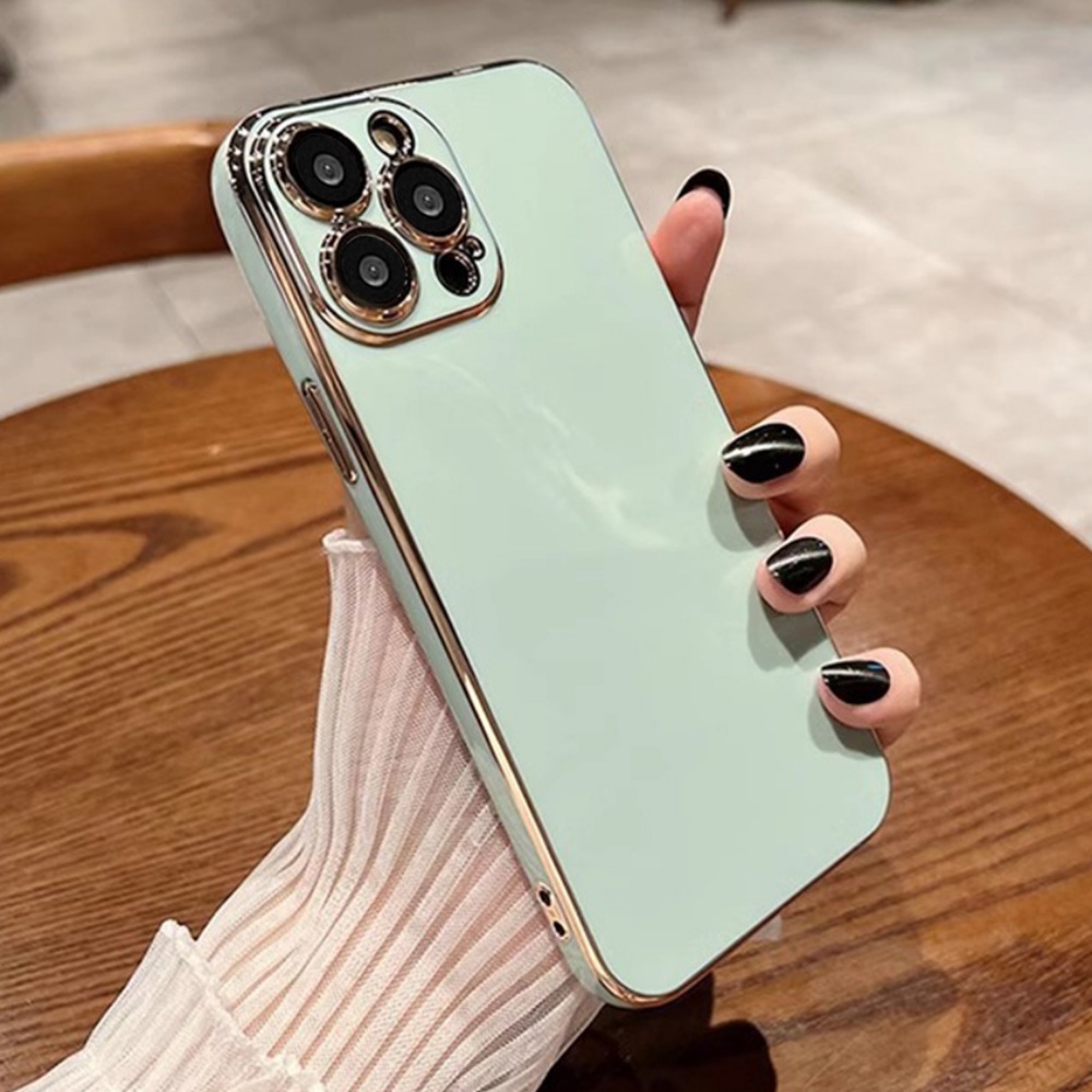 Ốp Điện Thoại TPU Mềm Khung Mạ Màu Trơn Sang Trọng Chống Dấu Vân Tay Chống Rơi Cho IPhone 11 Pro Max XR XS Max 7 8 Plus SE