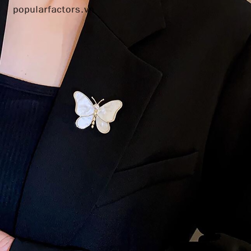 Ghim Cài Áo Hình Bướm Đính Ngọc Trai Nhiều Màu Sắc Thời Trang Mùa Hè Cho Nữ