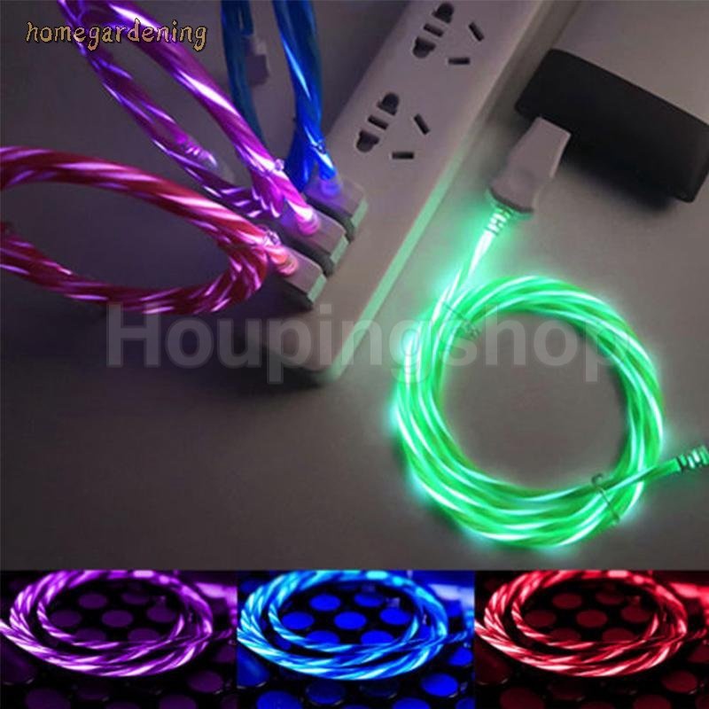 Cáp Sạc Nhanh Micro USB Type C Có Đèn LED Phát Sáng Cho Điện Thoại Di Động