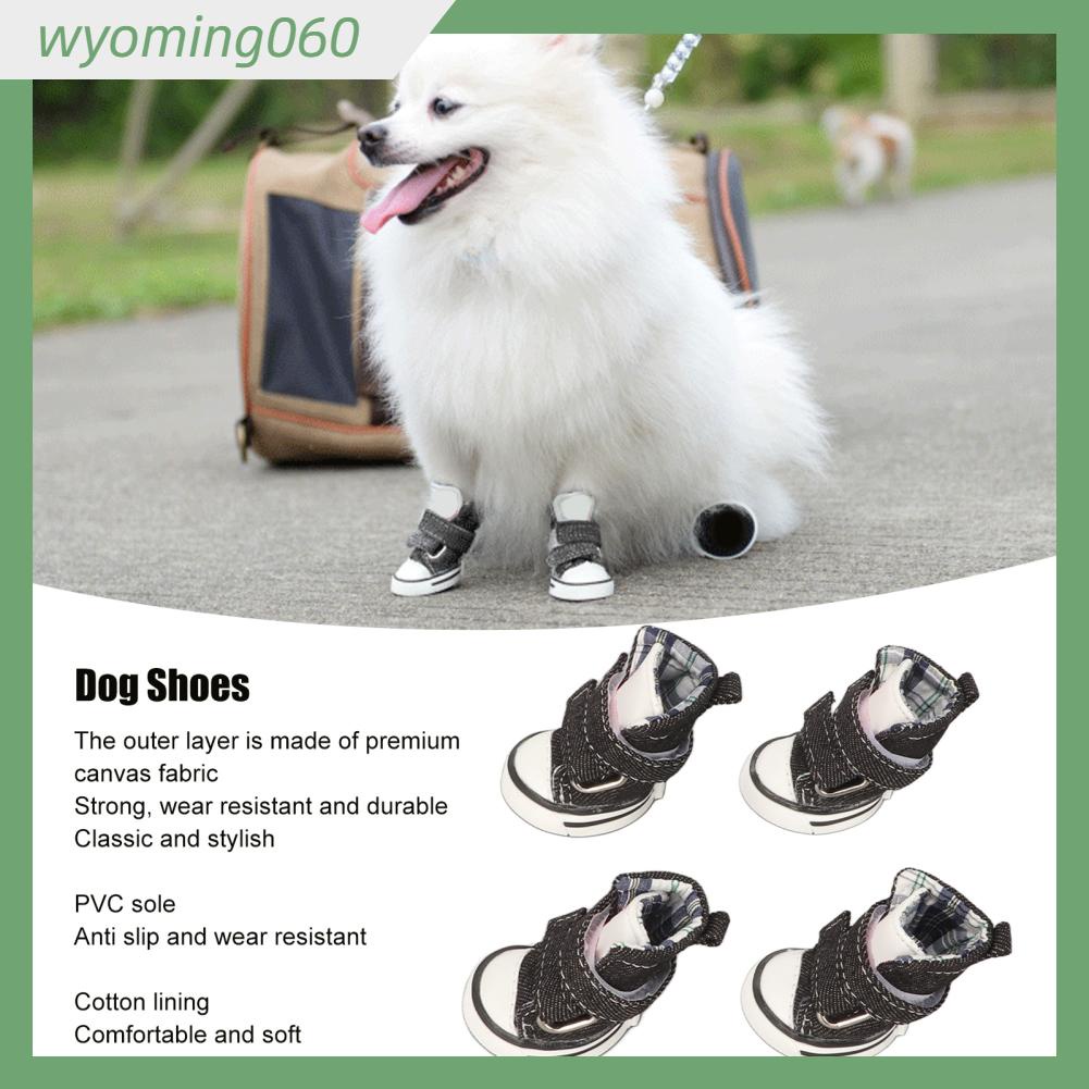 Wyoming060 4 Giày Vải Puppy Thời Trang Dễ Thương Tất Cả Các Mùa Thoáng Khí Chống Trơn Trượt Cho Thú Cưng Thể Thao Chó Nhỏ