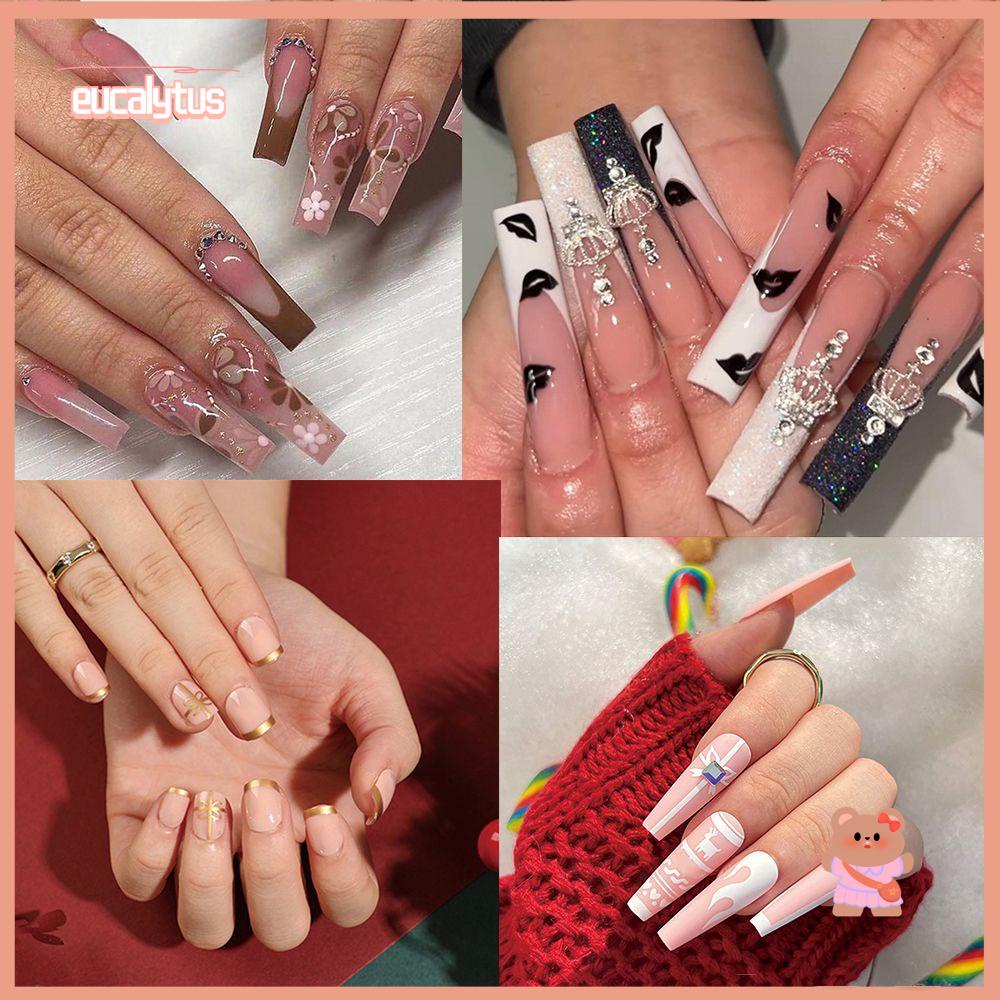 EUTUS Set 24 Móng Tay Giả Họa Tiết Giáng Sinh